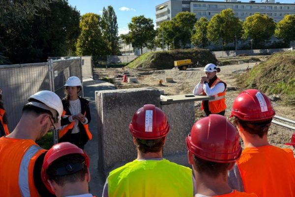 Visite chantier Cœur de Cité Meyrin Hepia – étudiants Hepia et équipe Jacquet